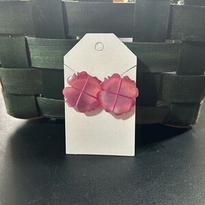 Pink Flower Earrings